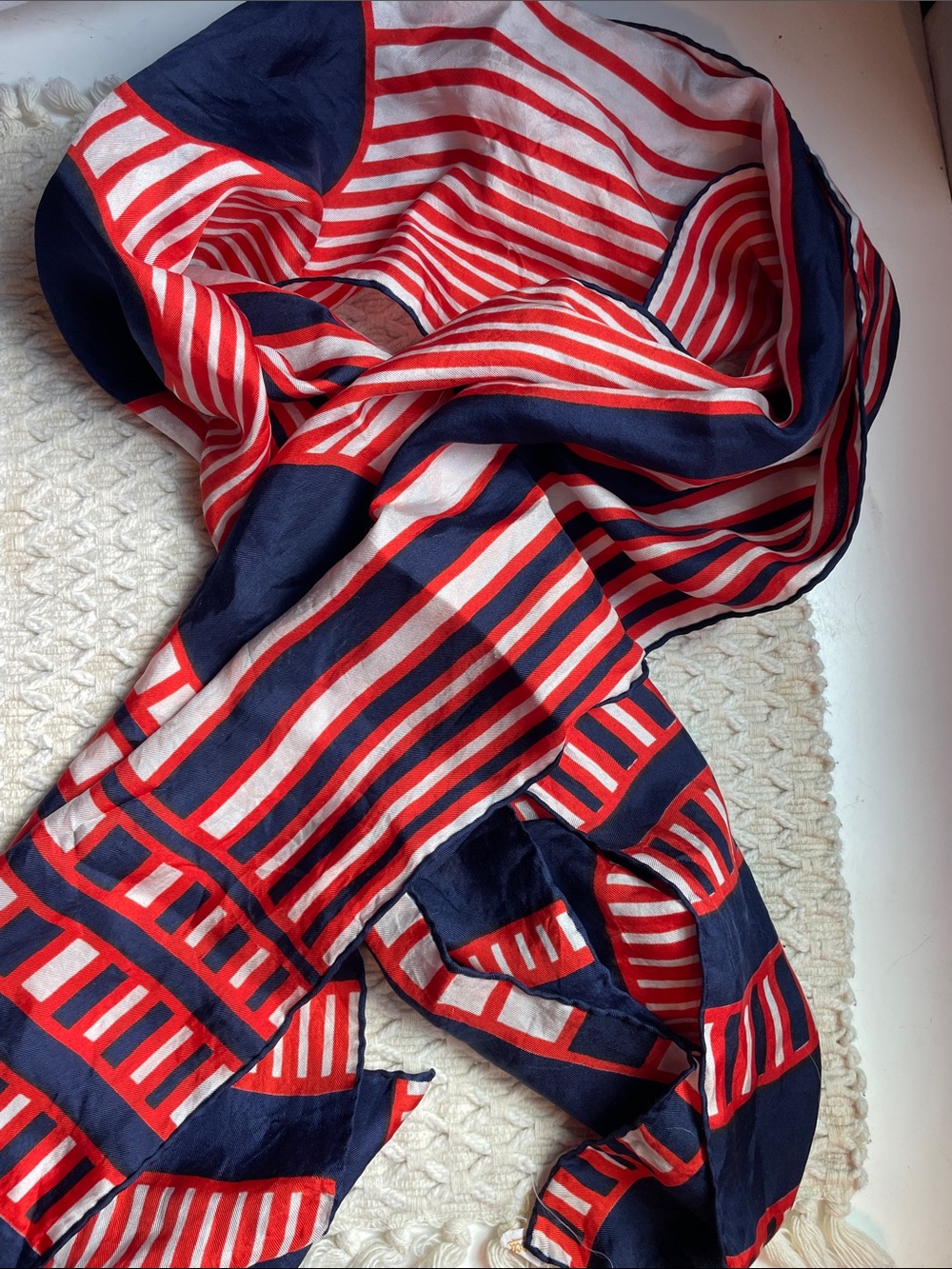 VTG NEIMAN MARCUS SILK SCARF ABSTRACT - Picture 3 of 8